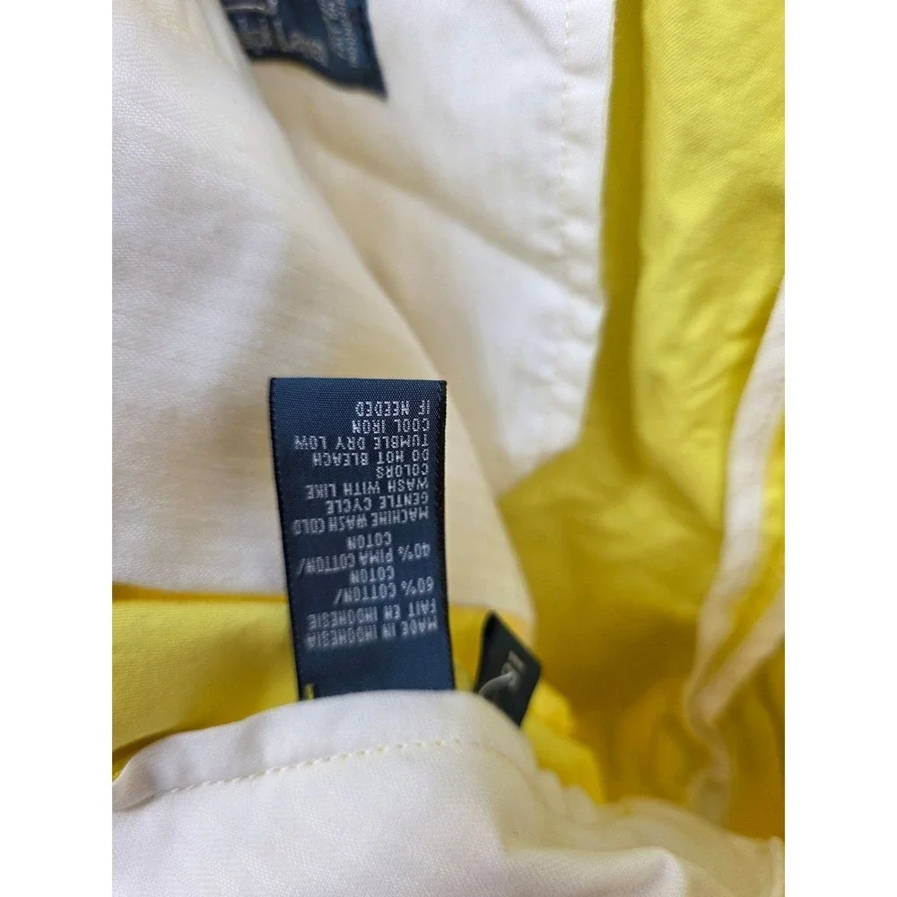 Polo Ralph Lauren Mens‎ Yellow Pima Cotton Blend Flat Front Chino Shorts Size 36